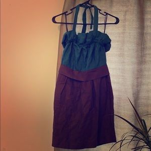 Cute linen halter dress.